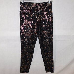 ASKYA Womens S Black Gold Constellations Space Activewear Leggings Cropped